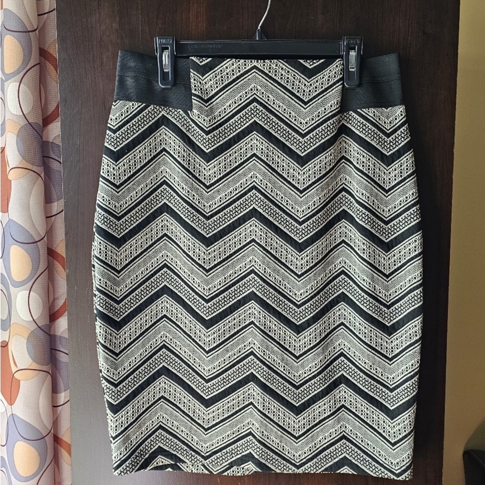 Black and White Chevron Skirt